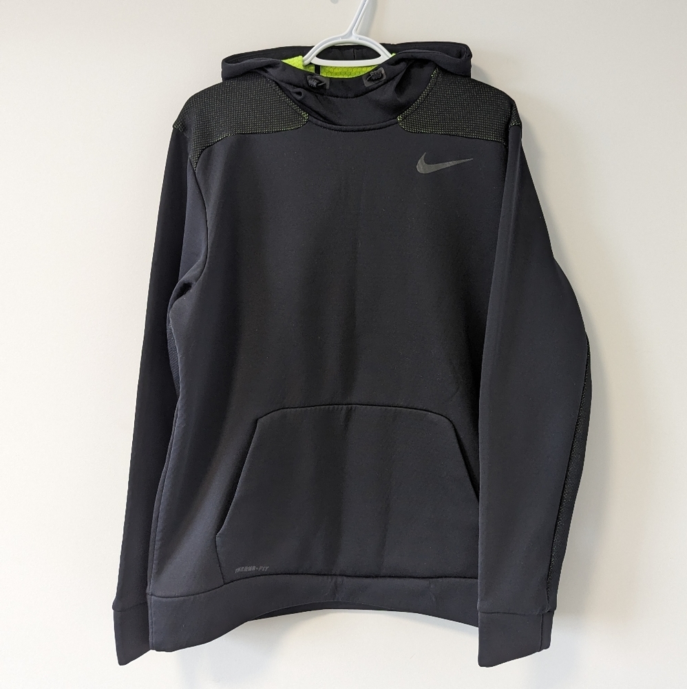 Nike Men's Thermal Fit Training Hoodie Size Large Black Green Gorpcore